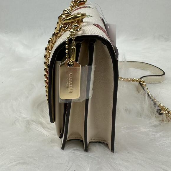 Coach Mini Klare Crossbody Bag With Strawberry Print In Canvas/Chalk CAP94 NWT - Picture 4 of 10